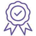 Purple badge graphic